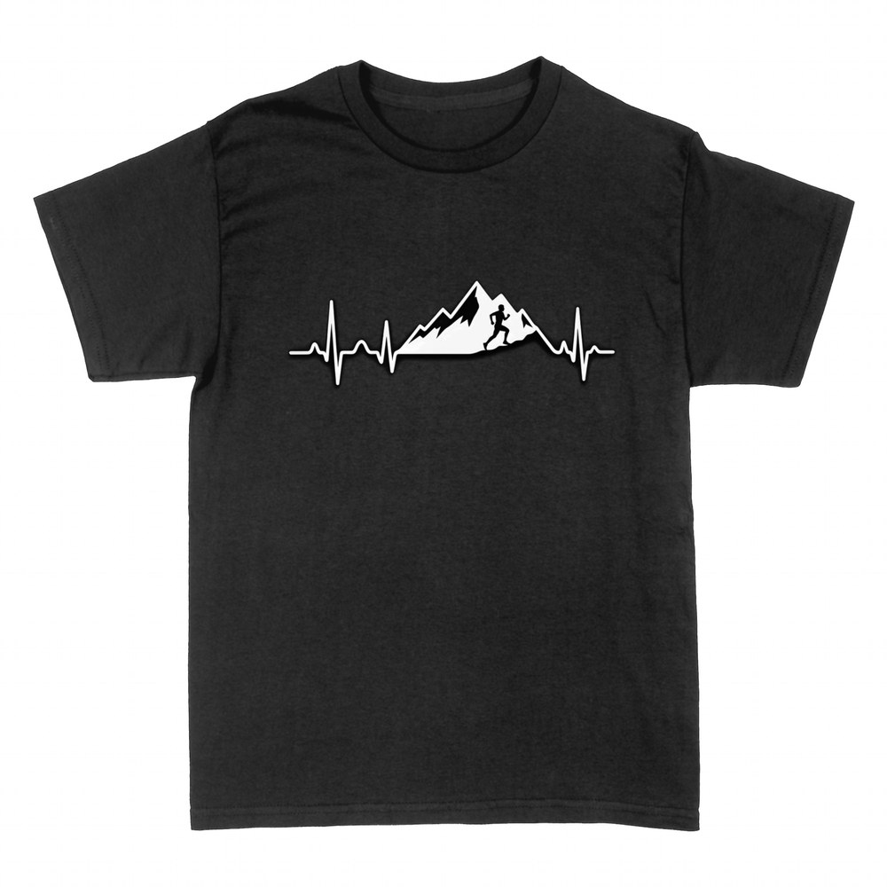 Camisetas: Latido con monta&ntilde;as y corredor de trail