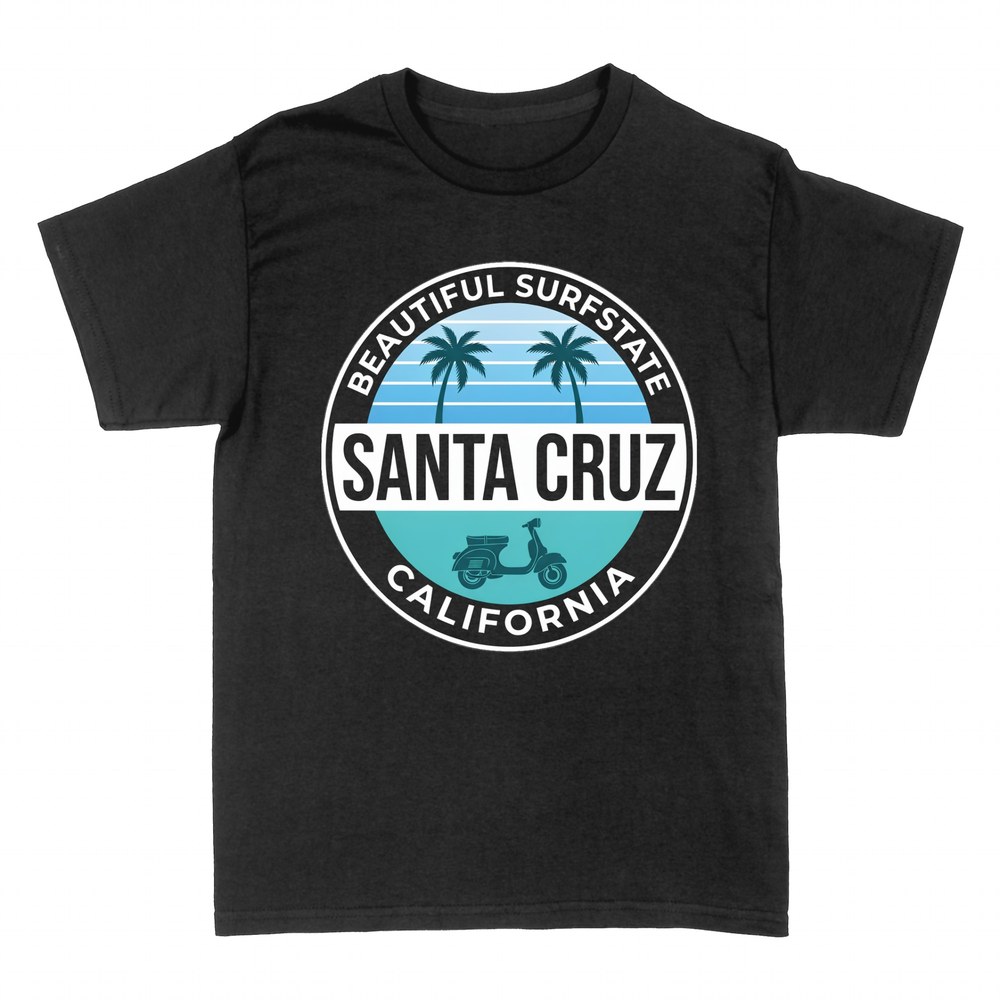 Camisetas: Santa Cruz California emblema surfero retro