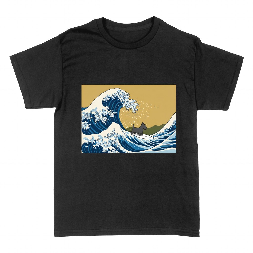 Camisetas: Scottish Terrier surfeando la Gran Ola