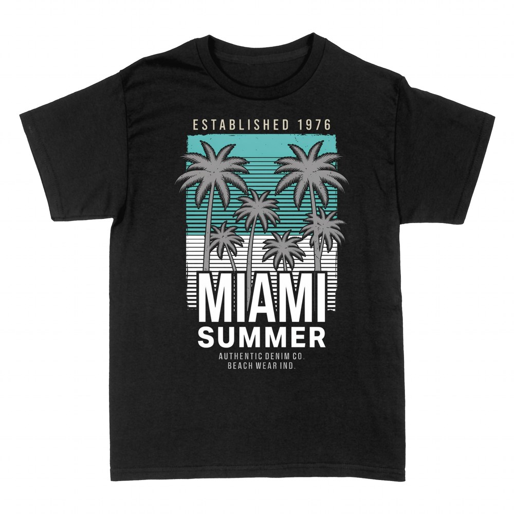 Camisetas: Miami Summer palmeras playa vintage