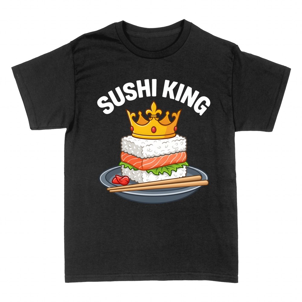 Camisetas: Sushi coronado con corona de rey