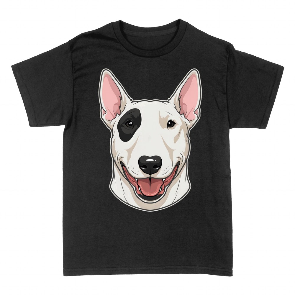 Camisetas: Bull Terrier cara mancha negra sonriente
