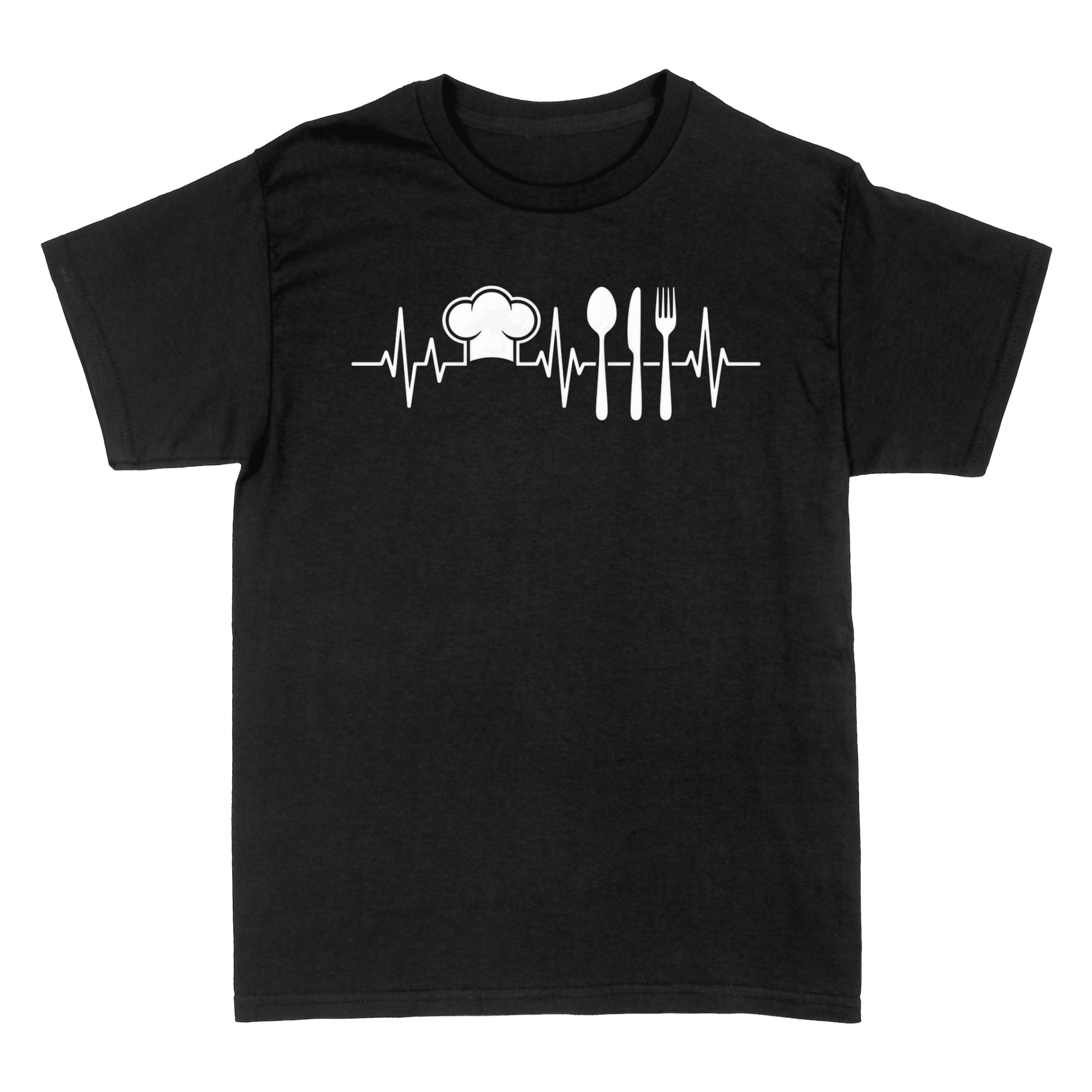 Camisetas: Latido de cocinero con gorro de chef y cubiertos