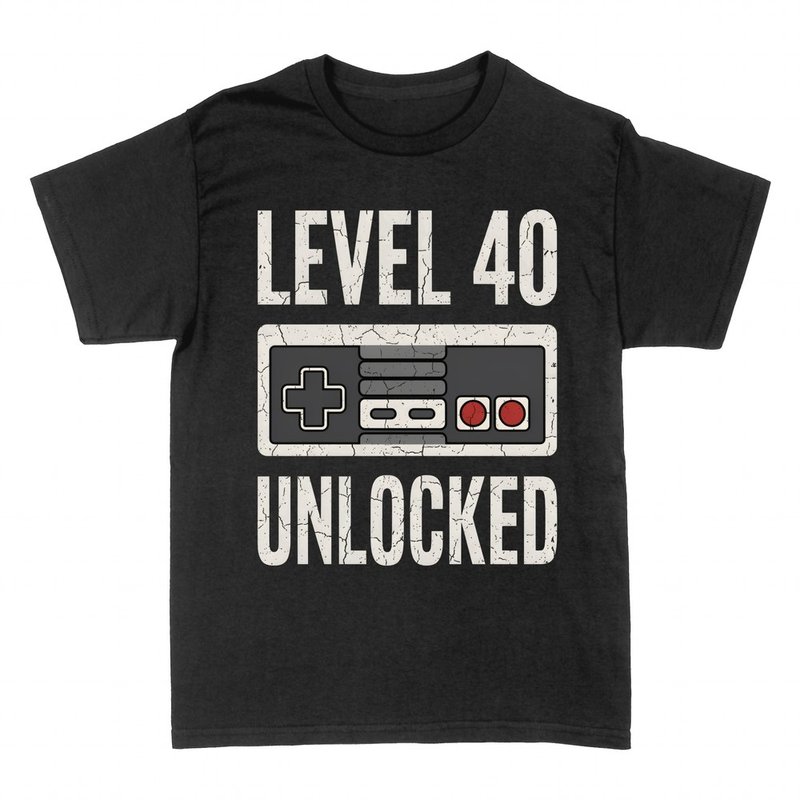 Camisetas: Level 40 Unlocked mando retro 40 a&ntilde;os