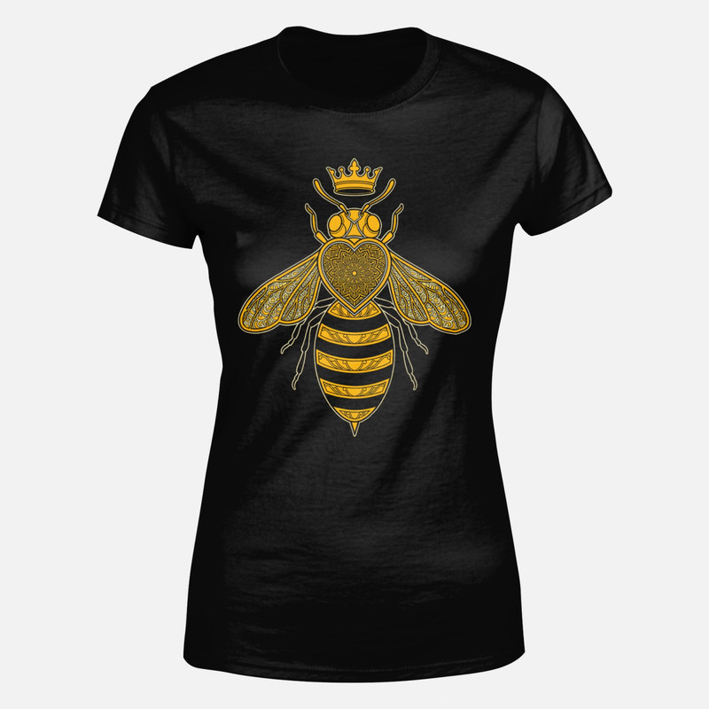Camisetas: Coraz&oacute;n con Corona de Abeja Reina
