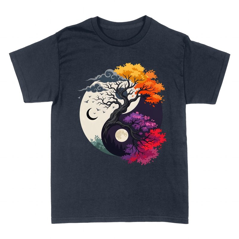 Camisetas: Yin Yang &Aacute;rboles Estaciones