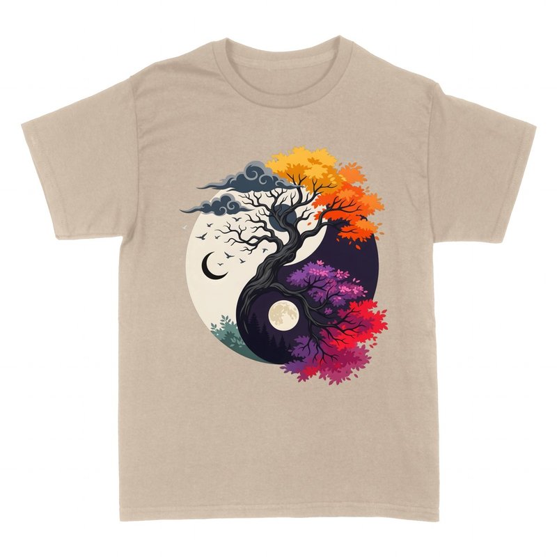 Camisetas: Yin Yang &Aacute;rboles Estaciones