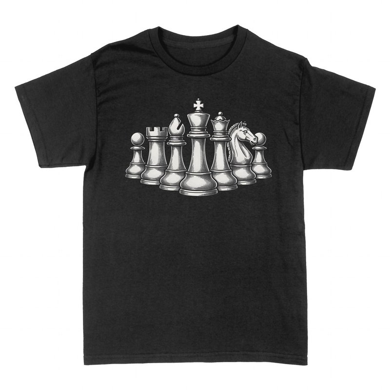 Camisetas: Piezas de ajedrez grabado