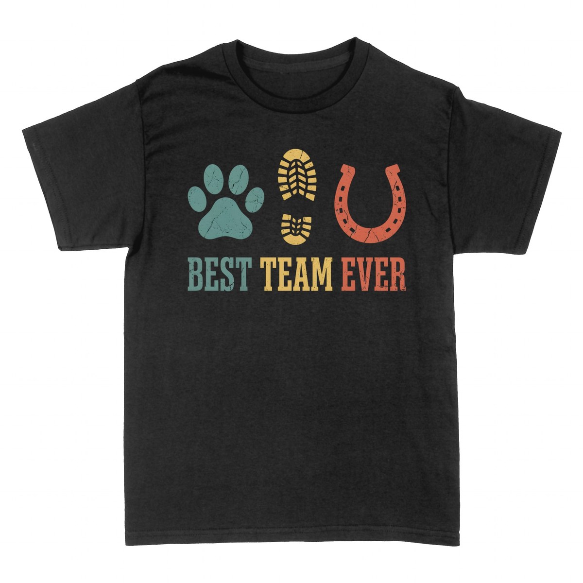Camisetas: Perro Caballo y Humano Best Team Ever