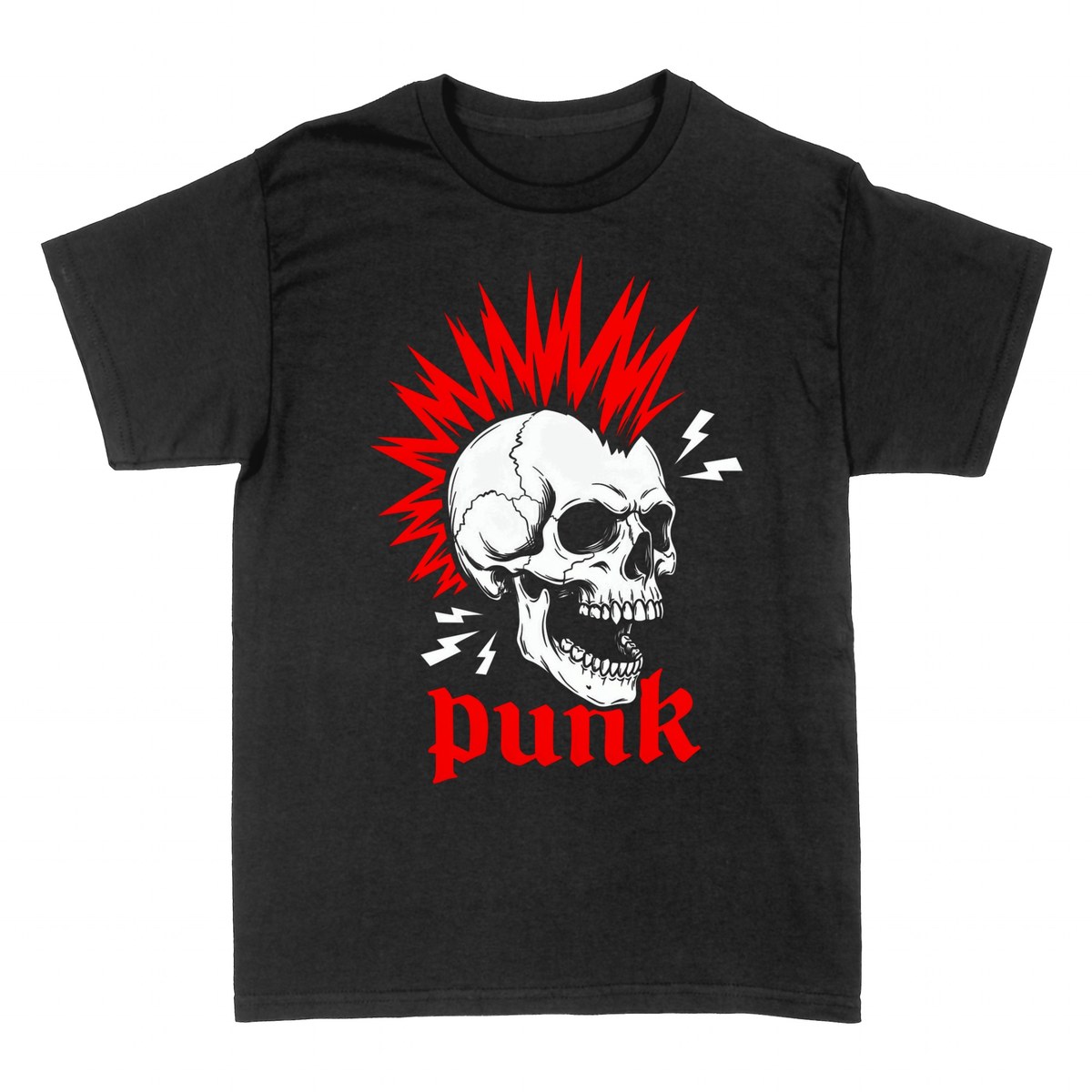 Camisetas: Calavera Punk con Cresta Mohawk