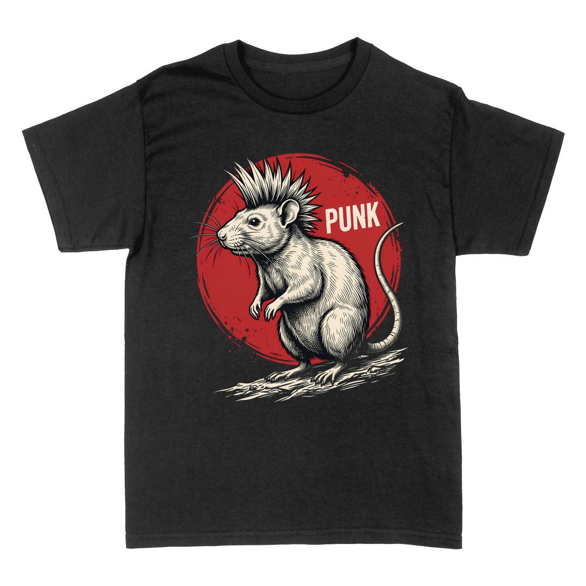 Camisetas: Rata Punk con Cresta Mohawk