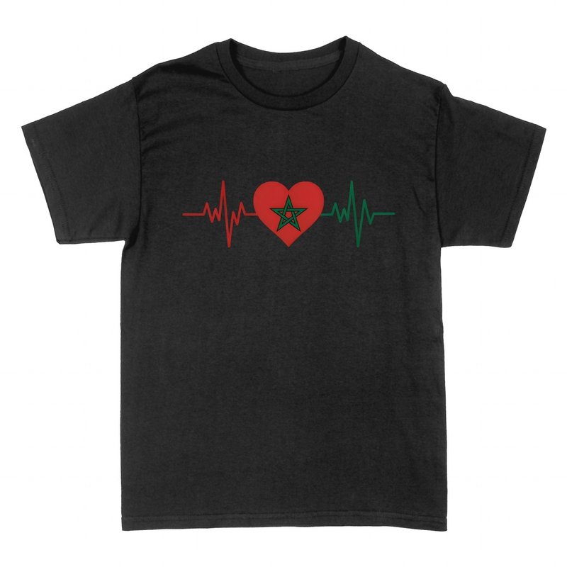 Camisetas: Coraz&oacute;n Latido Marruecos F&uacute;tbol