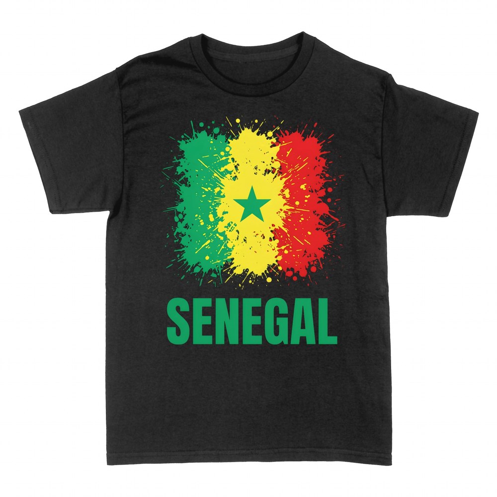 Camisetas: Bandera de Senegal en tinta