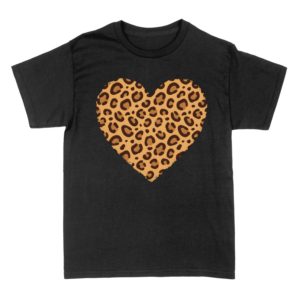 Camisetas: Coraz&oacute;n Estampado Leopardo