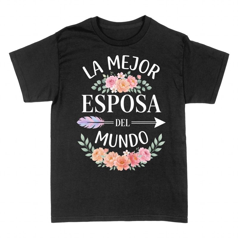 Camisetas: La mejor esposa del mundo con flores