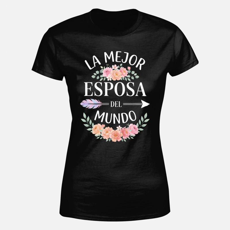 Camisetas: La mejor esposa del mundo con flores