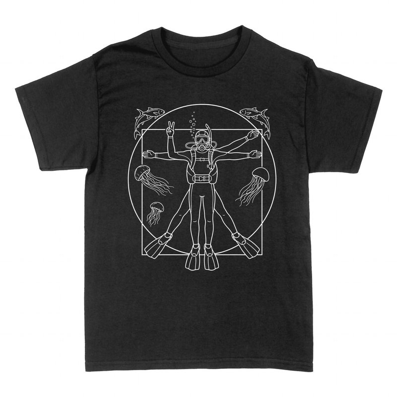 Camisetas: Hombre de Vitruvio Buceador