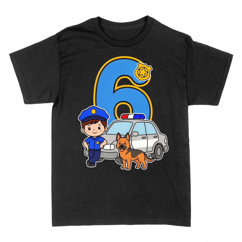 Camisetas: 6 A&ntilde;os Polic&iacute;a Cumplea&ntilde;os K9