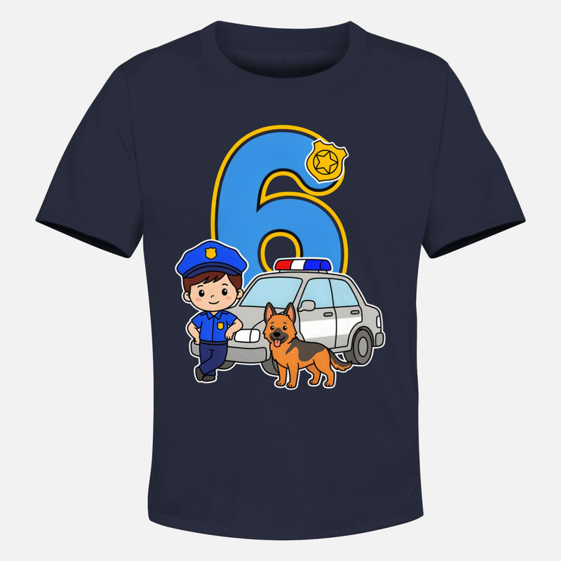 Camisetas: 6 A&ntilde;os Polic&iacute;a Cumplea&ntilde;os K9