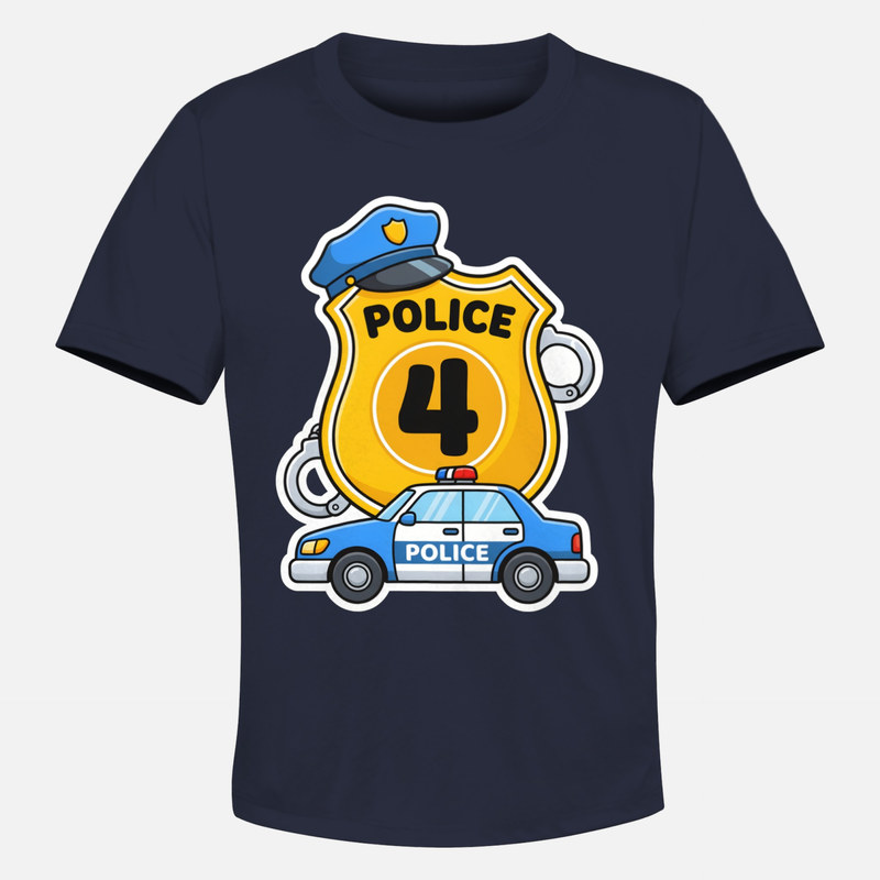 Camisetas: Placa de Polic&iacute;a N&uacute;mero 4
