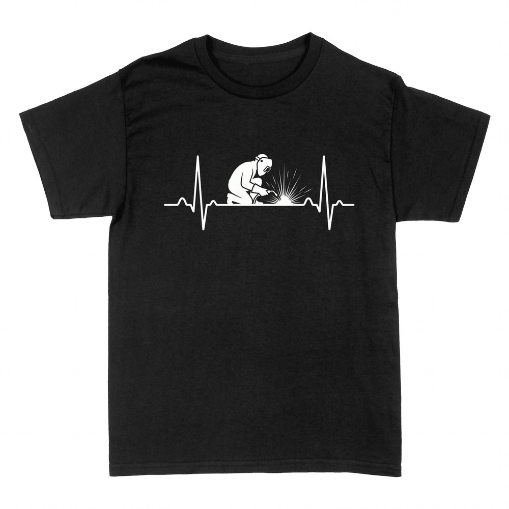 Camisetas: Soldador con latido de electrocardiograma
