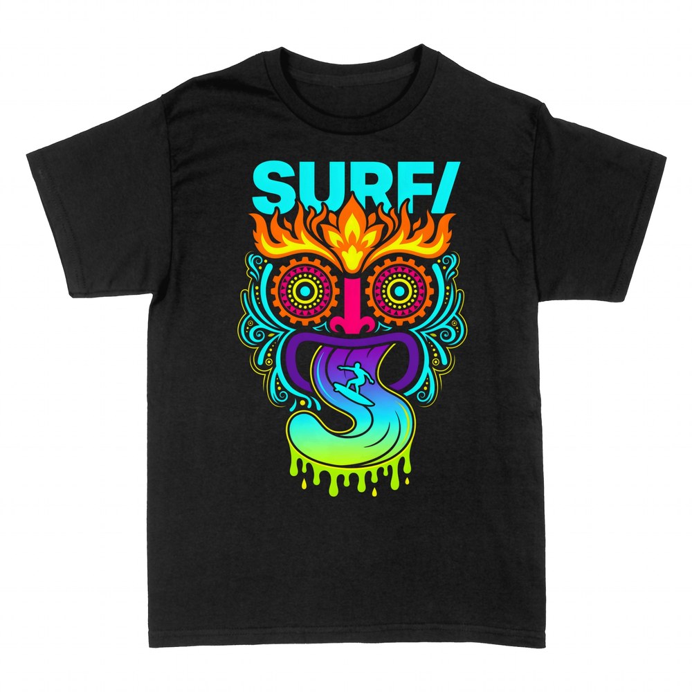 Camisetas: M&aacute;scara Tribal Surf Psicod&eacute;lica