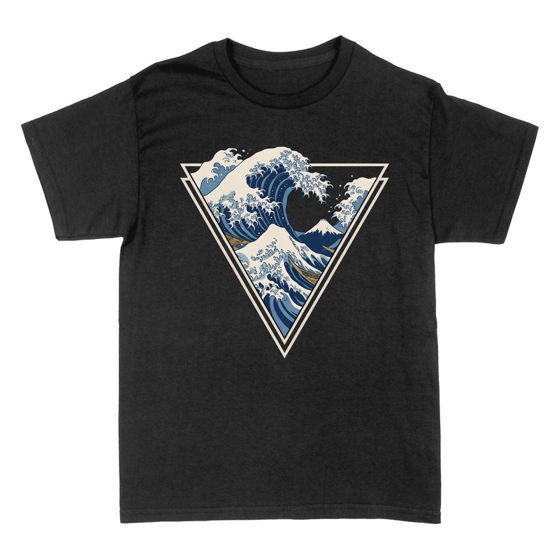 Camisetas: Gran Ola de Kanagawa Ukiyo-e Tri&aacute;ngulo