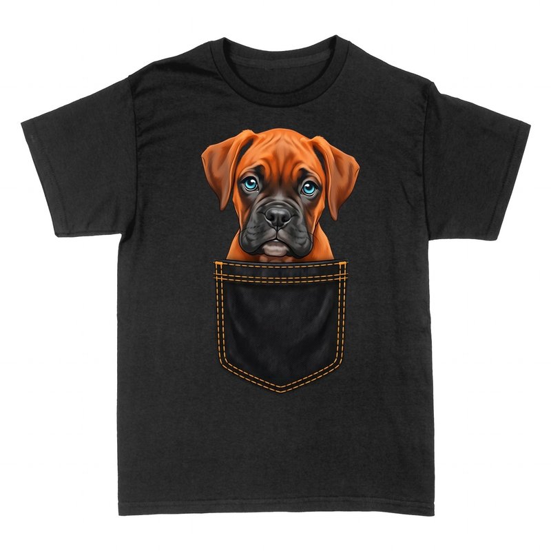 Camisetas: Cachorro B&oacute;xer en Bolsillo