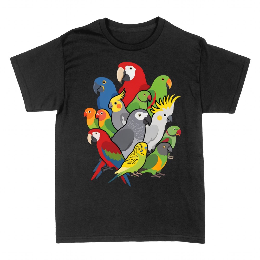 Camisetas: Mosaico de loros y guacamayos