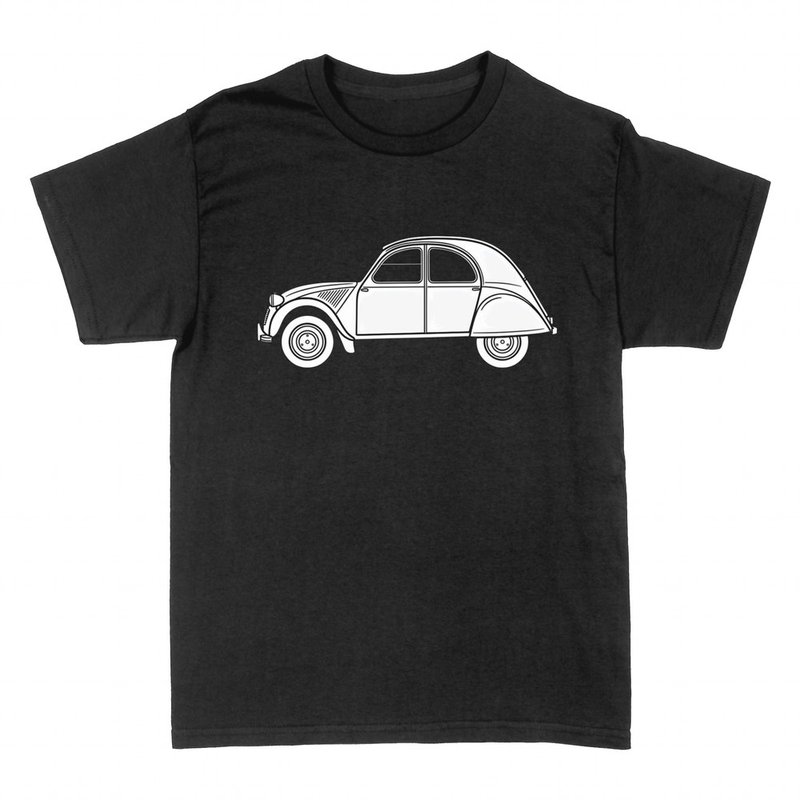 Camisetas: Coche cl&aacute;sico 2CV de l&iacute;nea blanca