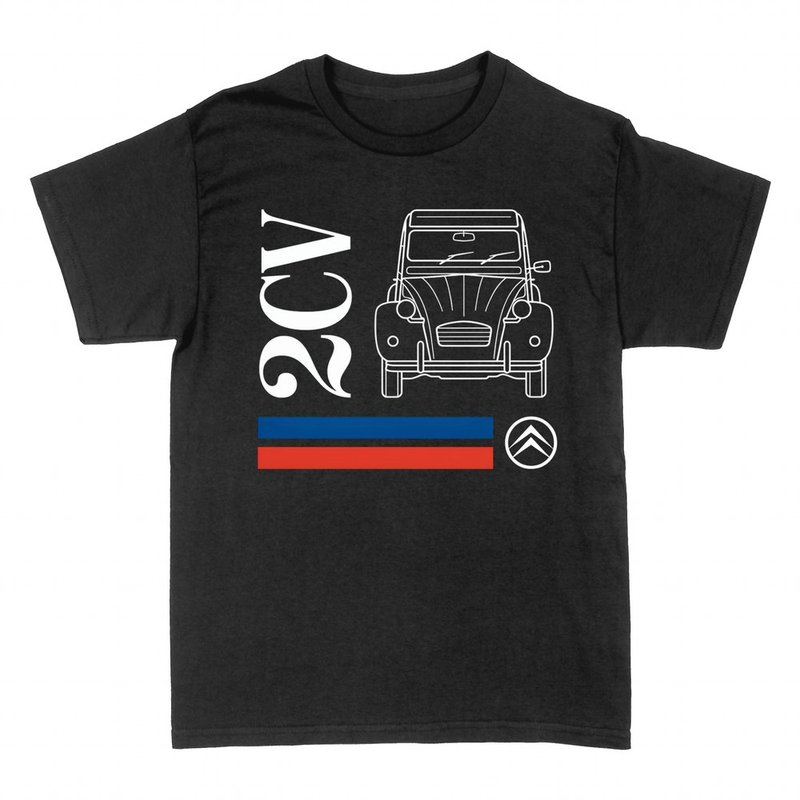 Camisetas: 2CV coche cl&aacute;sico franc&eacute;s de frente
