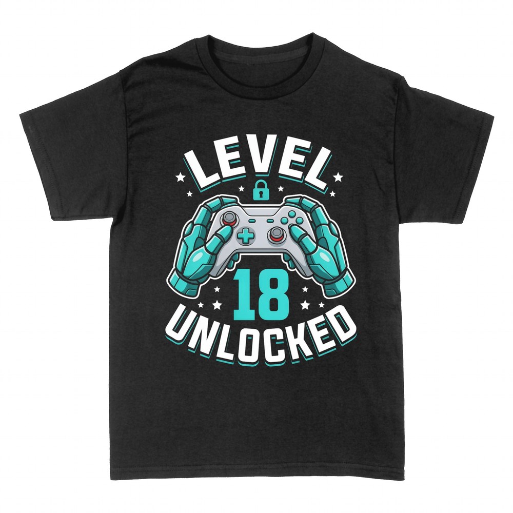 Camisetas: Level 18 Unlocked - 18 Cumplea&ntilde;os Gamer