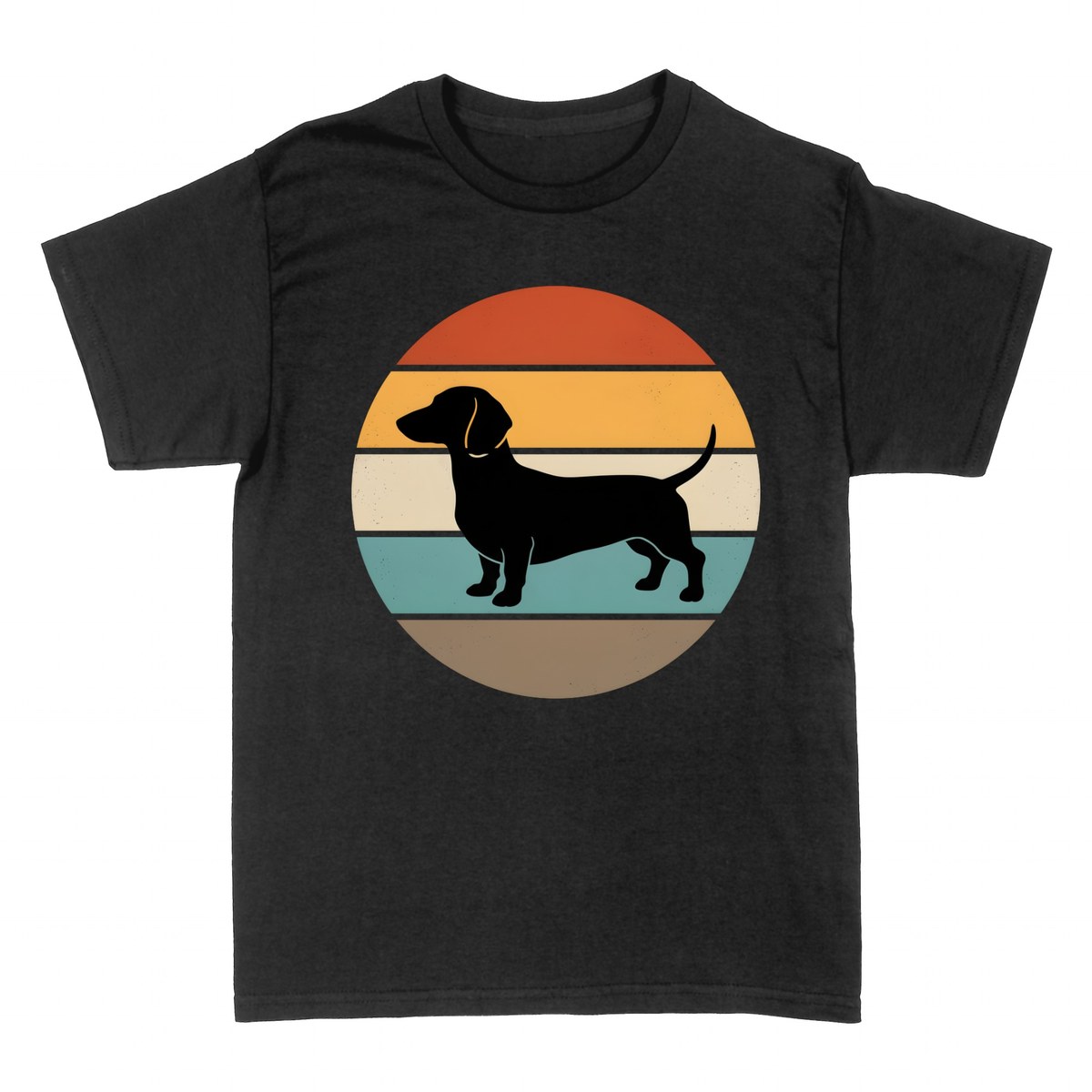 Camisetas: Dachshund Retro Sunset