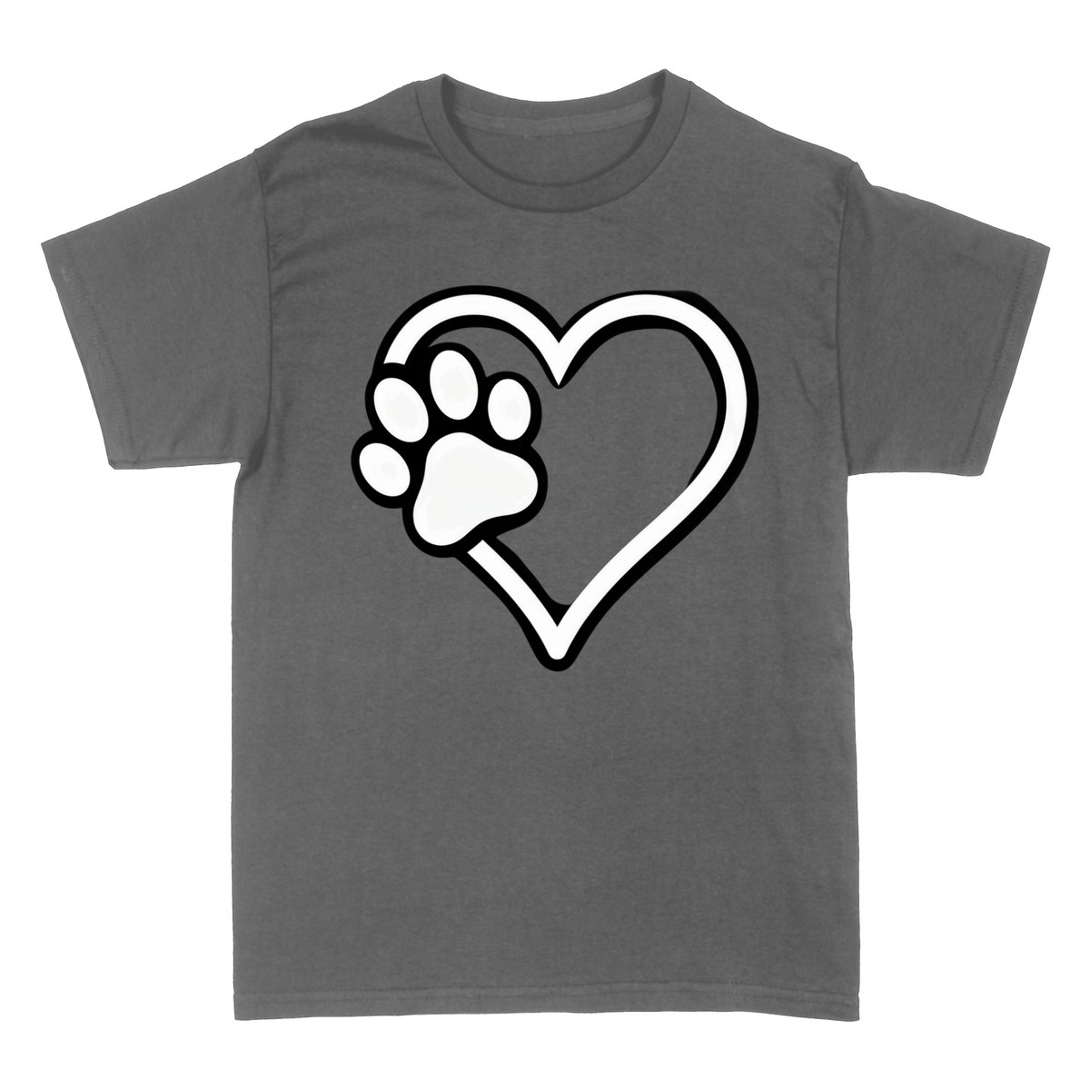 Camisetas: Huella de Pata en Coraz&oacute;n