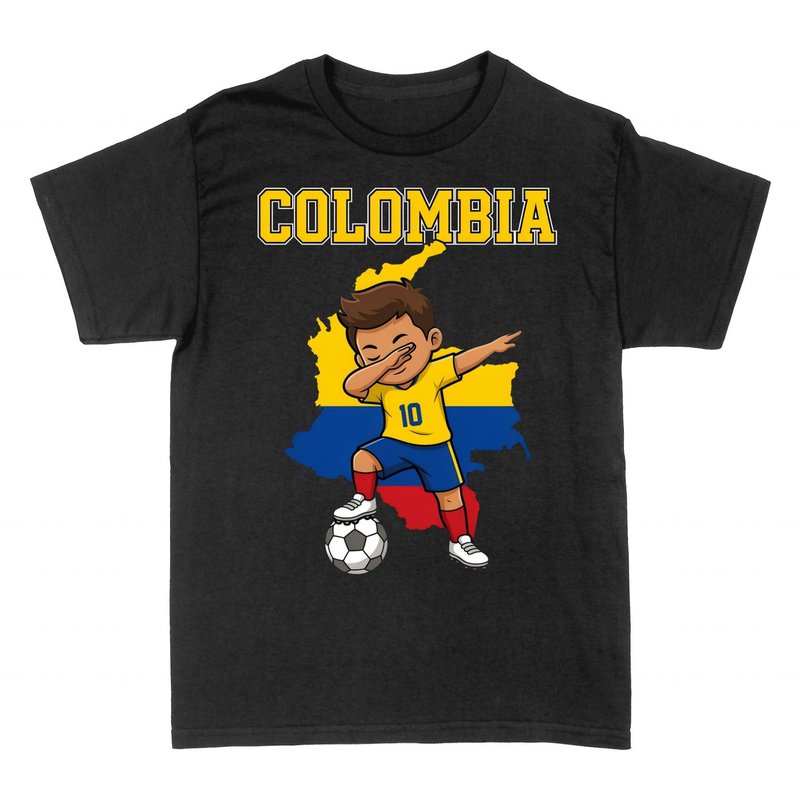 Camisetas: Colombia Dab F&uacute;tbol Ni&ntilde;o