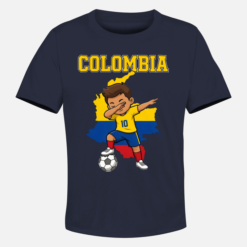 Camisetas: Colombia Dab F&uacute;tbol Ni&ntilde;o