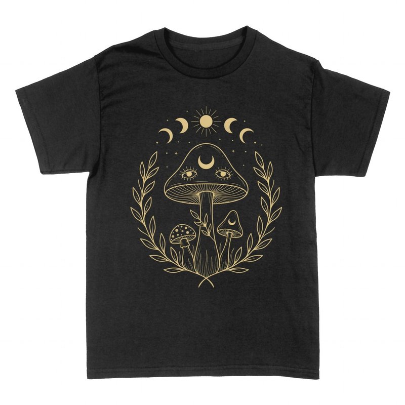 Camisetas: Hongos M&iacute;sticos y Luna Celestial