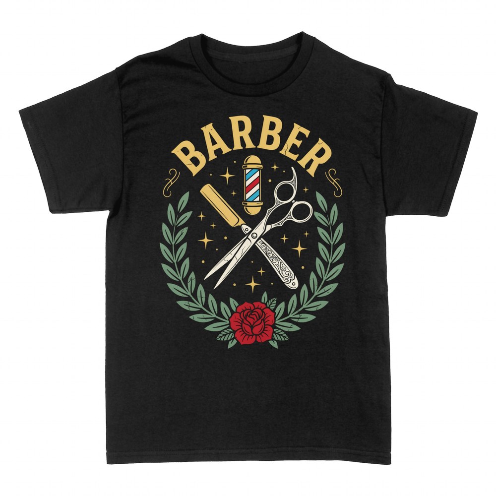 Camisetas: Barber Vintage - Navaja y Tijeras