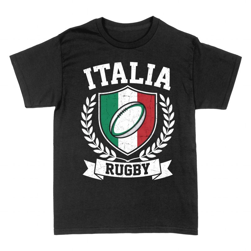 Camisetas: Italia Rugby &mdash; Escudo y Bal&oacute;n Oval