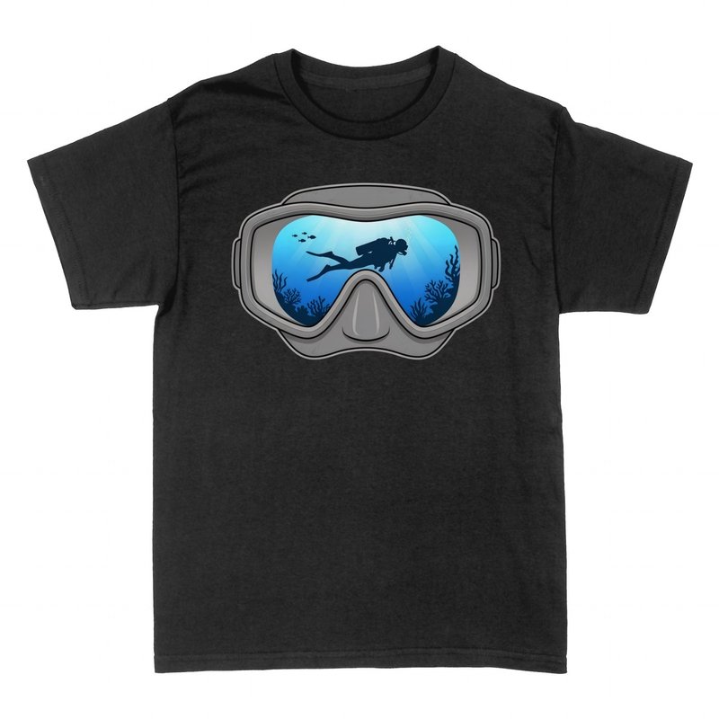 Camisetas: M&aacute;scara de Buceo con Mundo Submarino