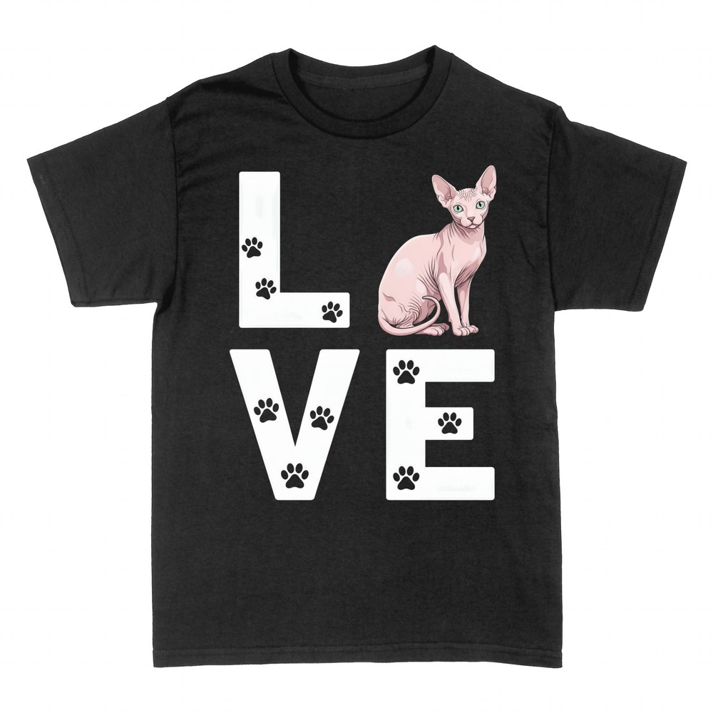 Camisetas: LOVE Gato Sphynx Huellas