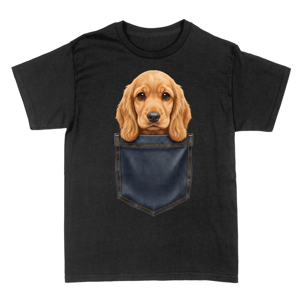 Camisetas: Cachorro Cocker Spaniel en Bolsillo Vaquero