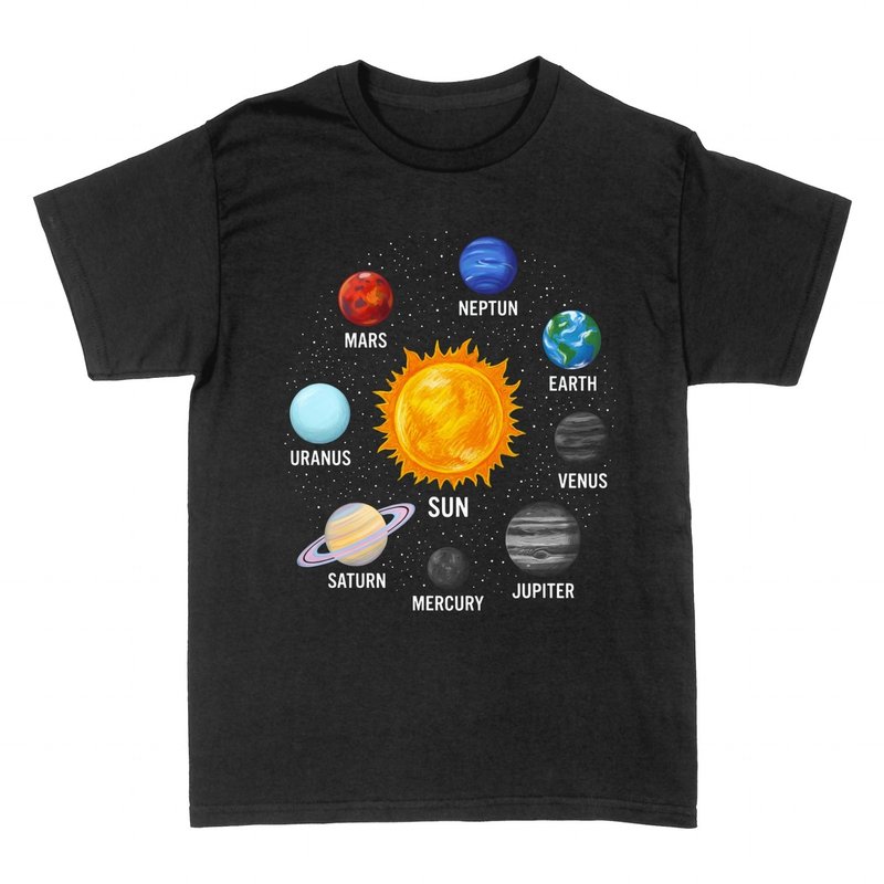 Camisetas: Sistema Solar &mdash; Sol y Planetas del Universo