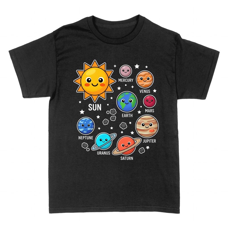 Camisetas: Sistema Solar Kawaii