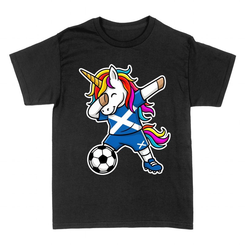 Camisetas: Unicornio Escocia Dab F&uacute;tbol