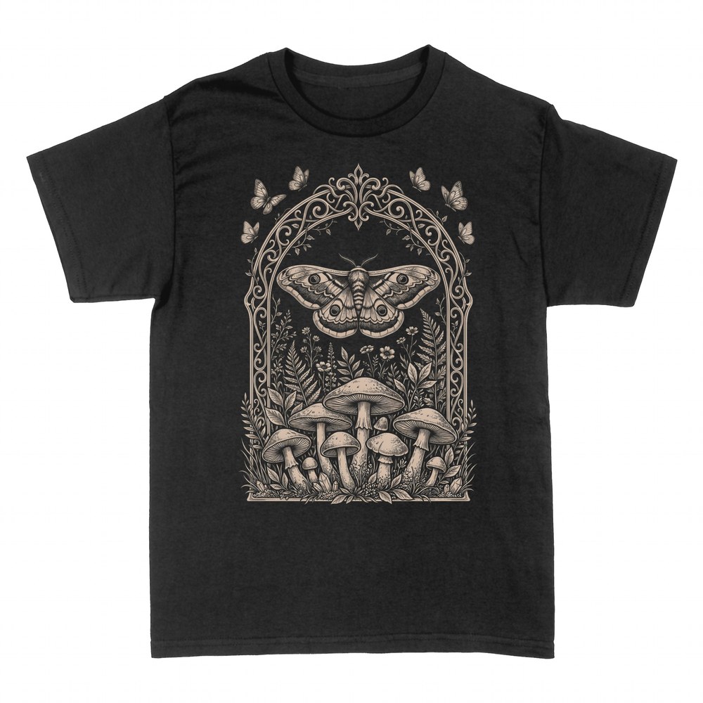 Camisetas: Polilla G&oacute;tica Bot&aacute;nica y Setas