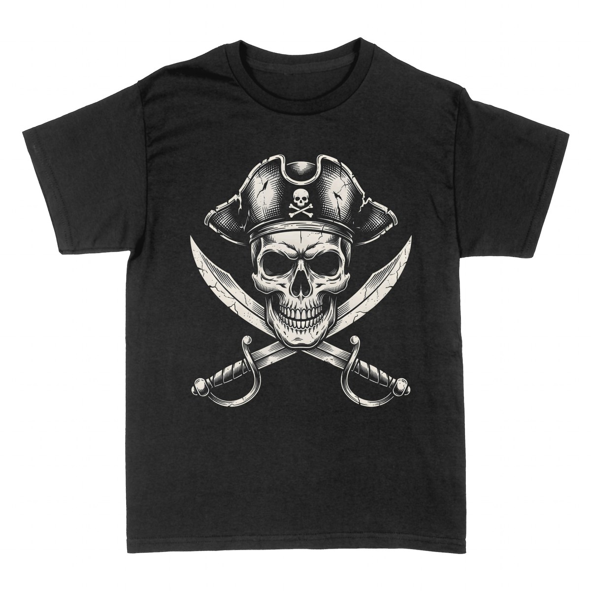 Camisetas: Calavera Pirata Espadas Cruzadas