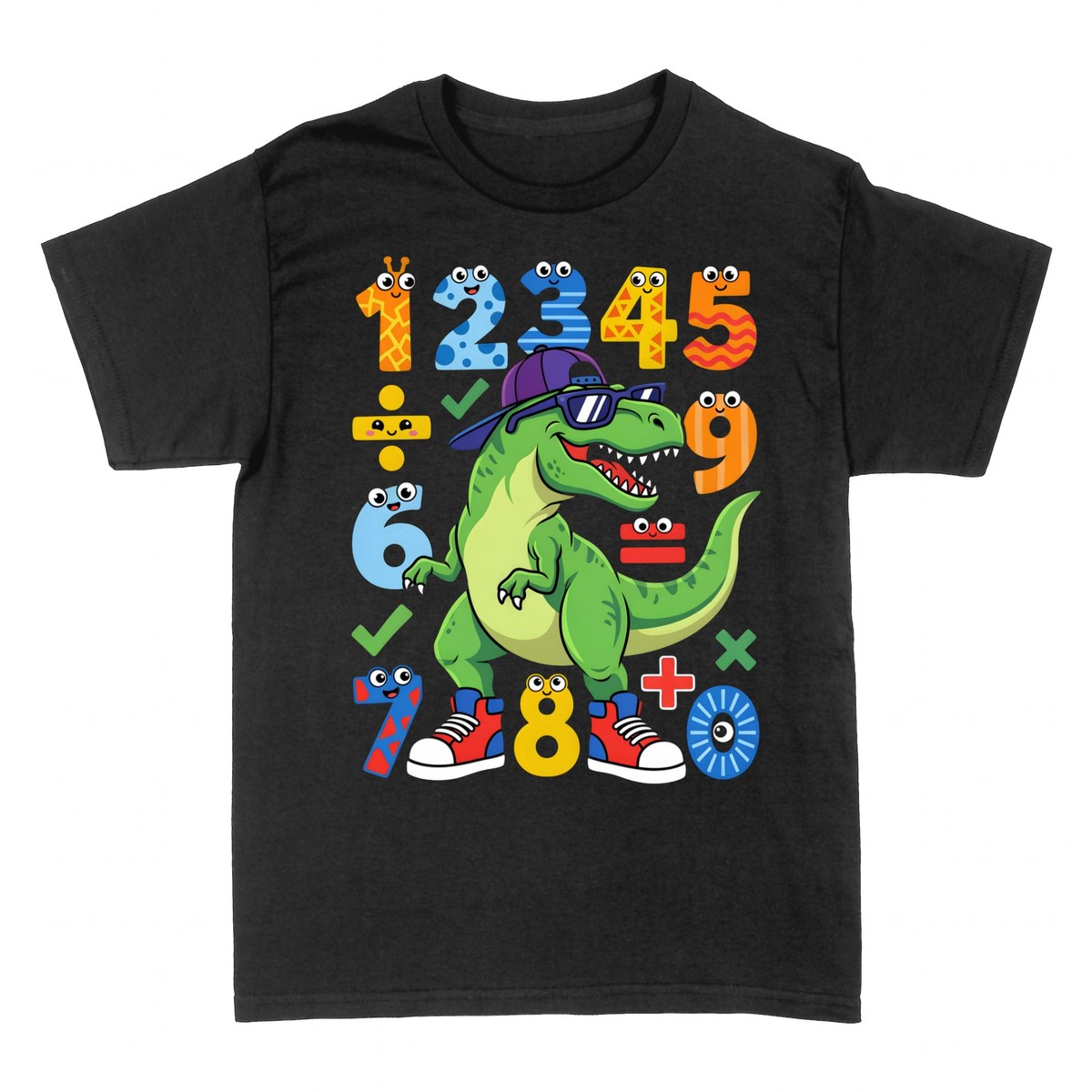 Camisetas: Dinosaurio con N&uacute;meros y Matem&aacute;ticas