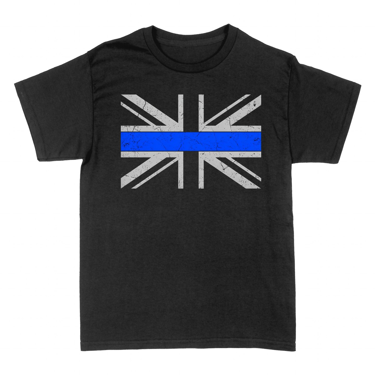 Camisetas: Thin Blue Line Bandera UK Polic&iacute;a