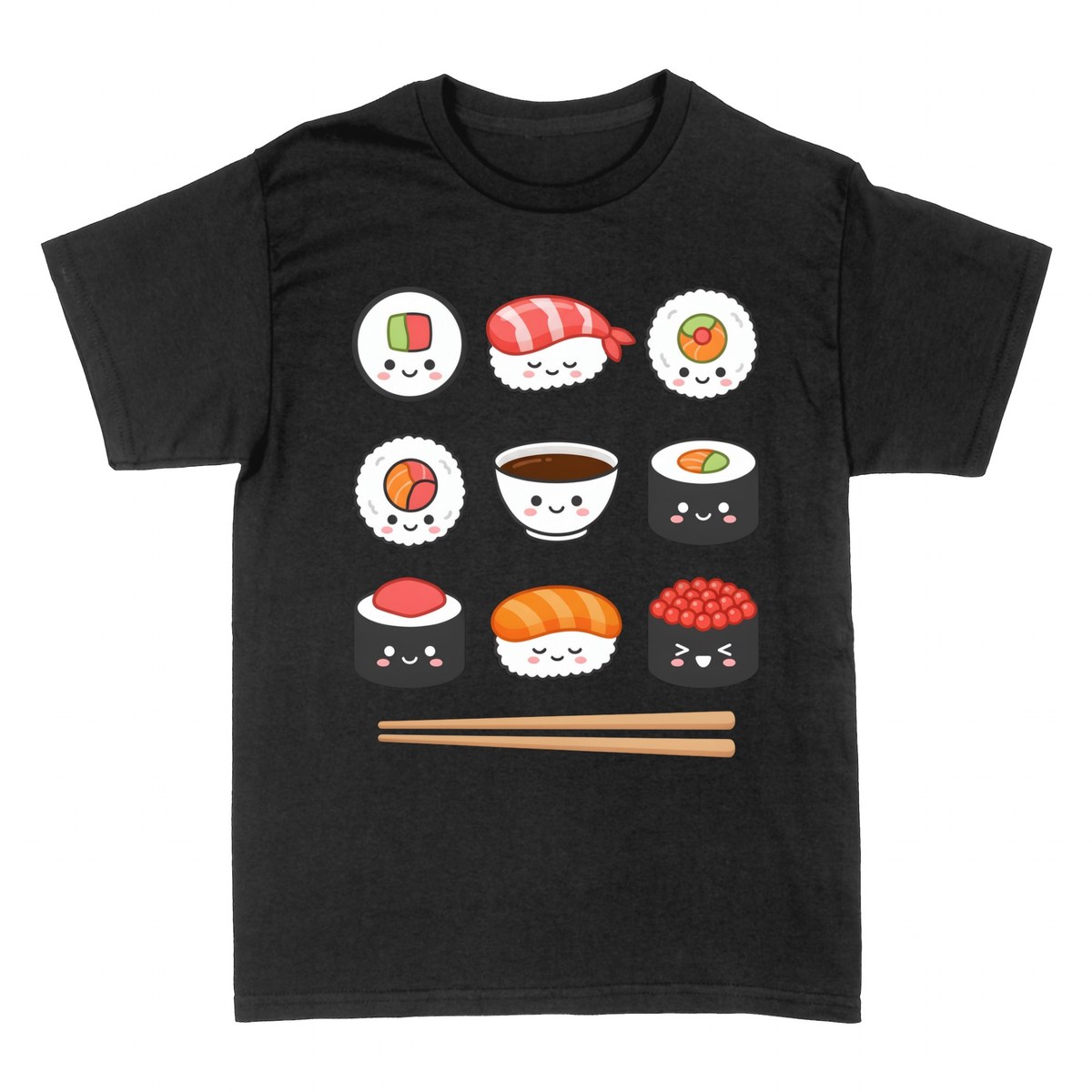 Camisetas: Sushi Kawaii - Rolls y Nigiri Felices